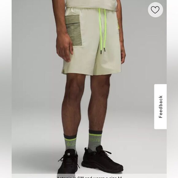 NWT New LULULEMON Water-Repellent Hiking Short 8" Dewy Green Mens L - Picture 1 of 8
